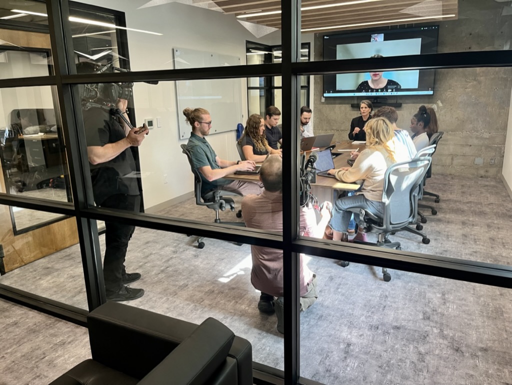 Tami Pyfer in a staff meeting